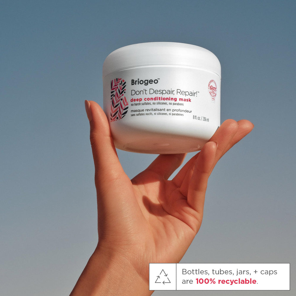 Weekly treatment routine with Briogeo mask for softer ends and reduced frizz.