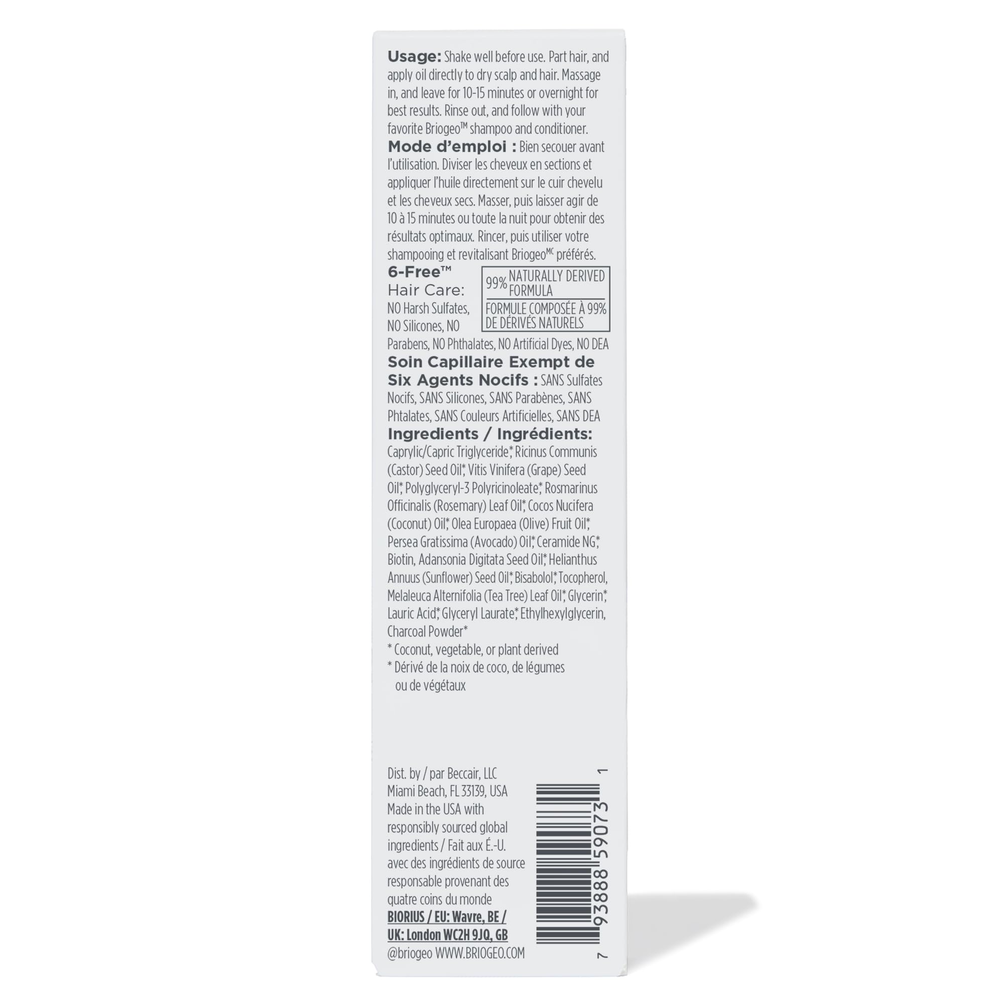 6-free vegan formula claim visible on Briogeo packaging.