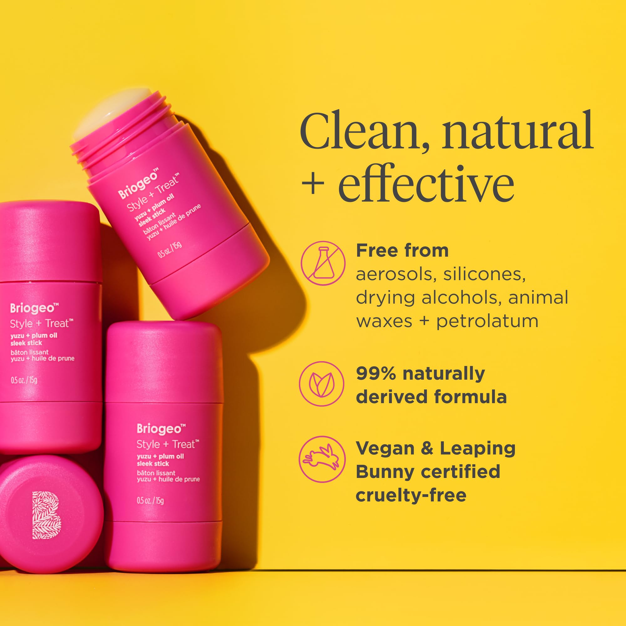 Briogeo Style + Treat Sleek Stick works for all hair types