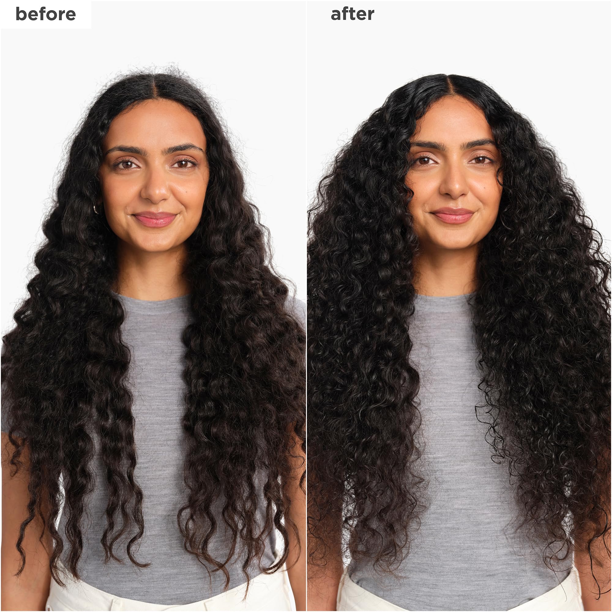 Briogeo Style Treat Yuzu and Plum Oil Air Dry Cream smoothing curls on mannequin