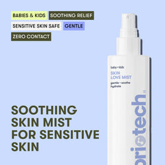 BRIOTECH mist application soothes baby skin without stinging.