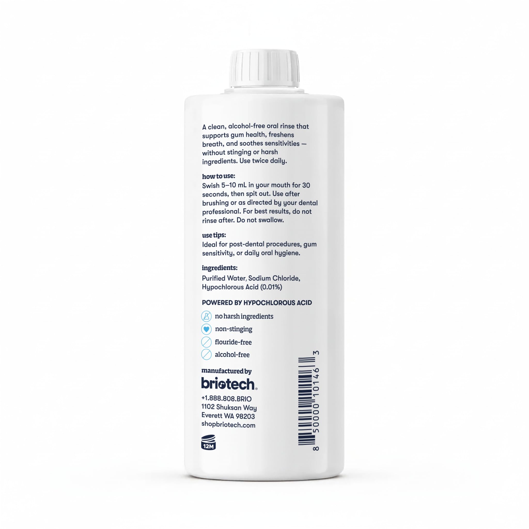 BRIOTECH Oral Swish in clinic-ready packaging signals professional-grade trust