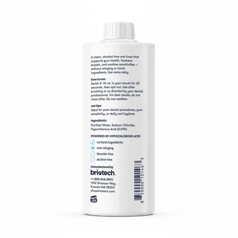 BRIOTECH Oral Swish in clinic-ready packaging signals professional-grade trust