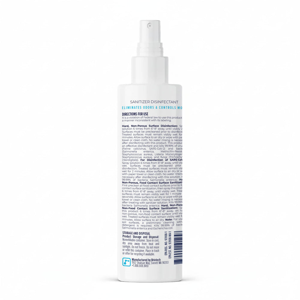 BRIOTECH bottle close-up highlighting compact design for daily use
