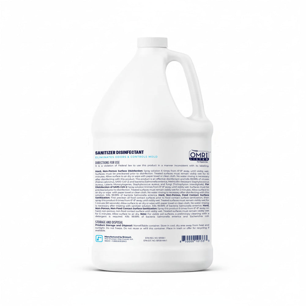 BRIOTECH food-contact surfaces sanitization: ready-to-use no-rinse formula