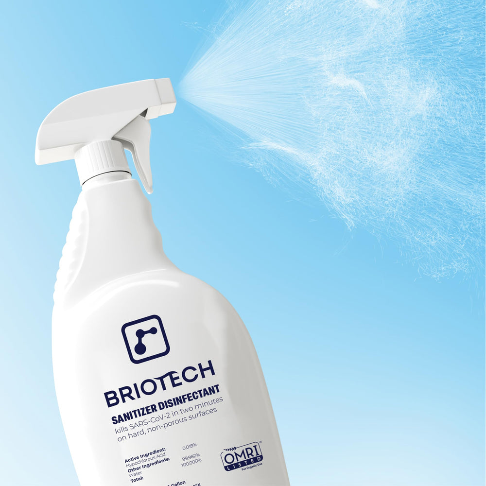 BRIOTECH front label highlighting food-contact surface safety
