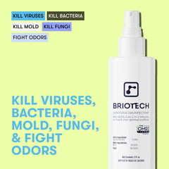 BRIOTECH spray mist close-up for even coverage on surfaces