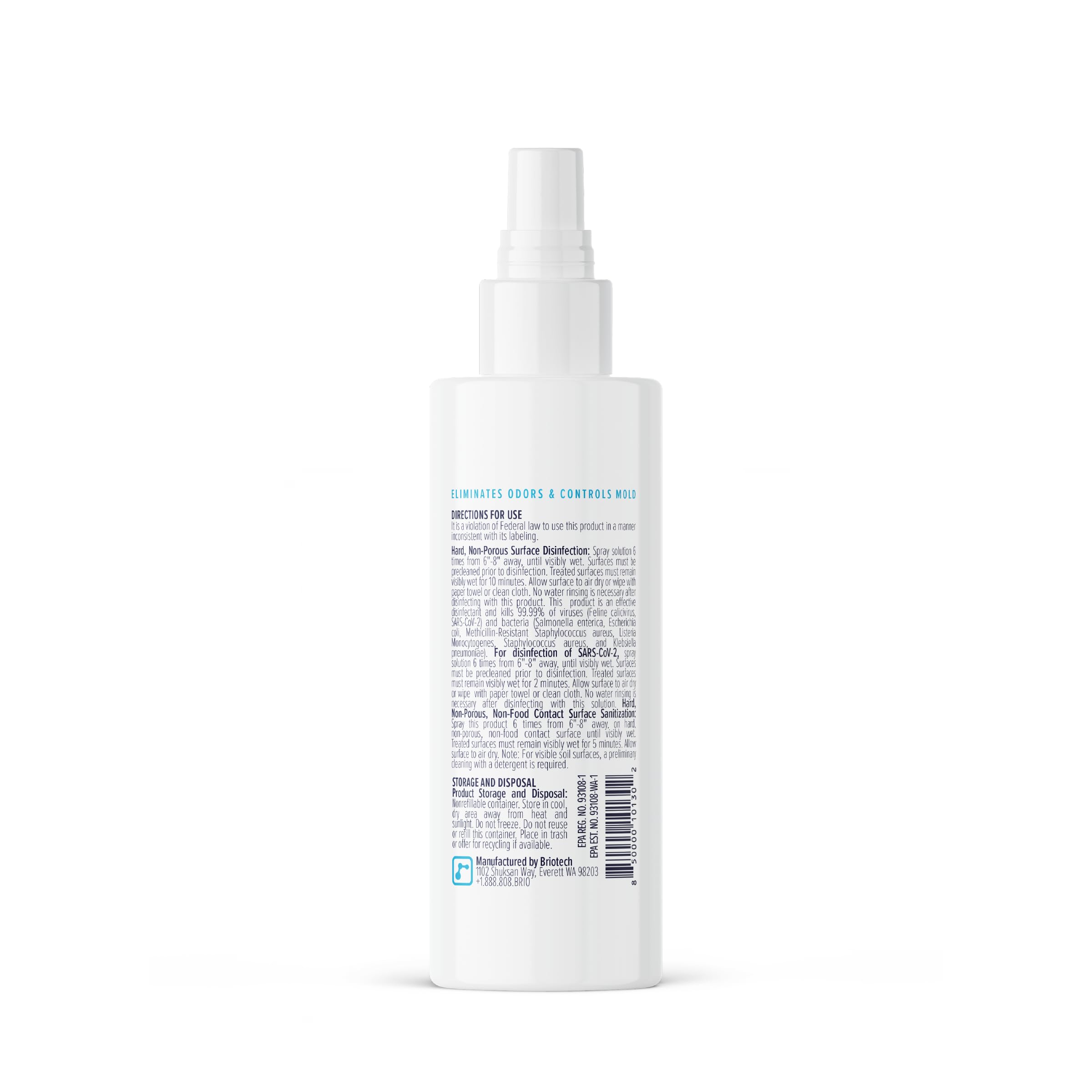 BRIOTECH odor-control sanitizer for refreshed rooms.