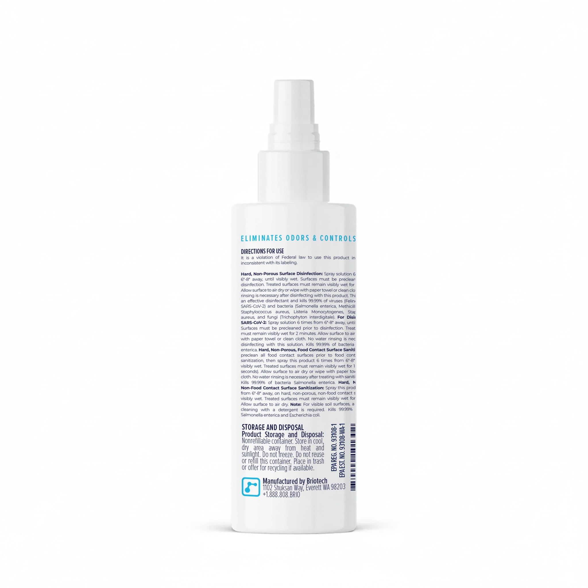 BRIOTECH rinse-free formula leaves no residue.