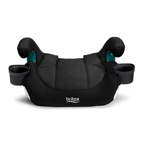 Britax UpNGo Click belt-guides color-coded help kids buckle correctly.