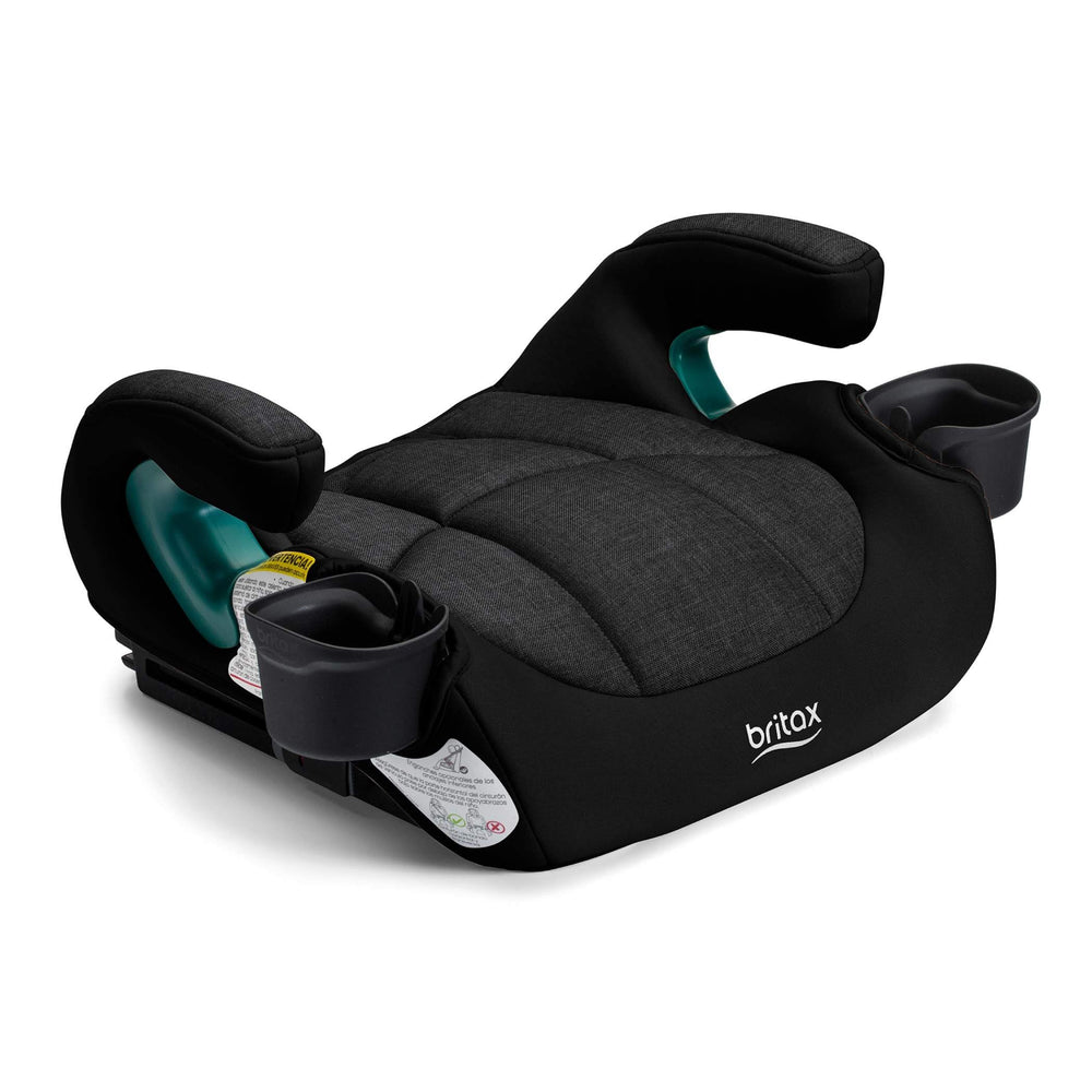 Britax UpNGo Click backless booster with reinforced LATCH for quick, secure installation across vehicles.
