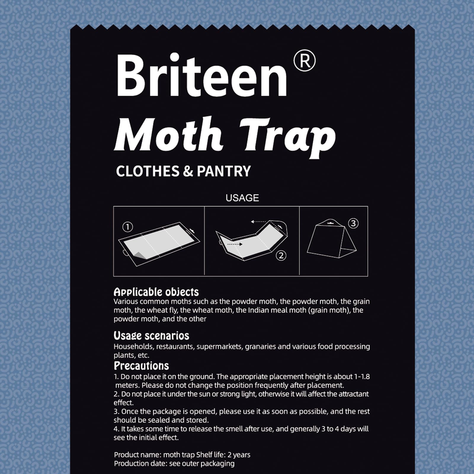 Briteen food storage protection with pantry moth trap guarding grains and dried fruit.
