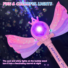Britik Bubble Wands crown-and-wings design inspires fairy-tale role play.