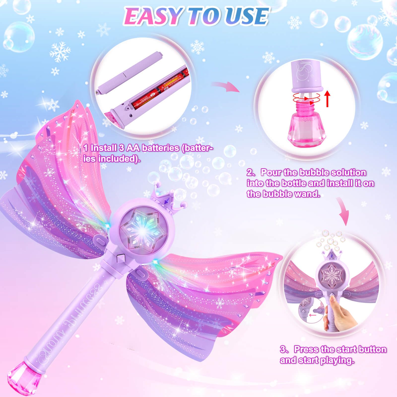 Britik Bubble Wands detachable wings spark imaginative dress-up play.