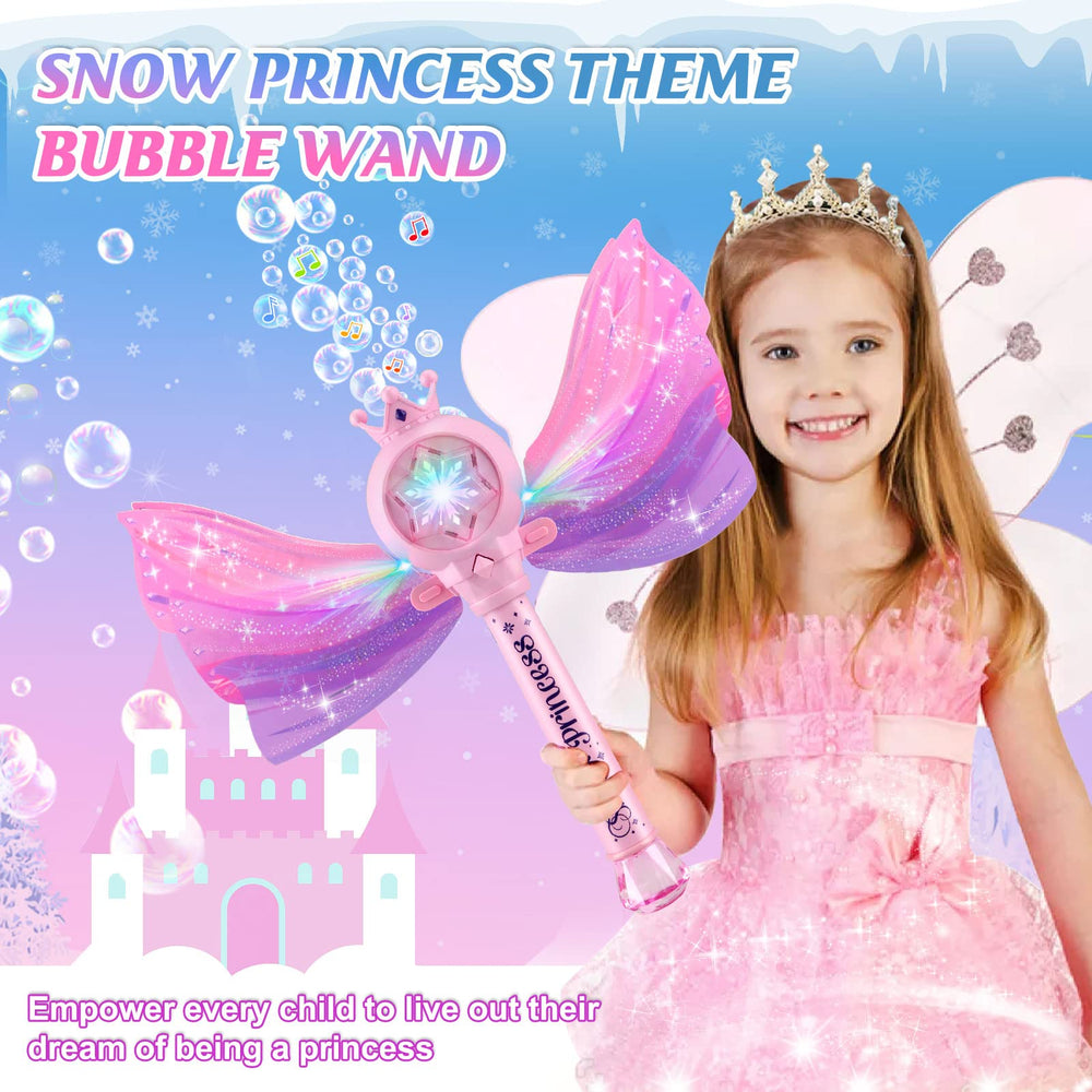 Britik Bubble Wands LED light action adds visual magic during bubbling adventures.
