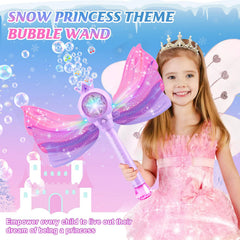 Britik Bubble Wands LED lights create magical bubbles at dusk.