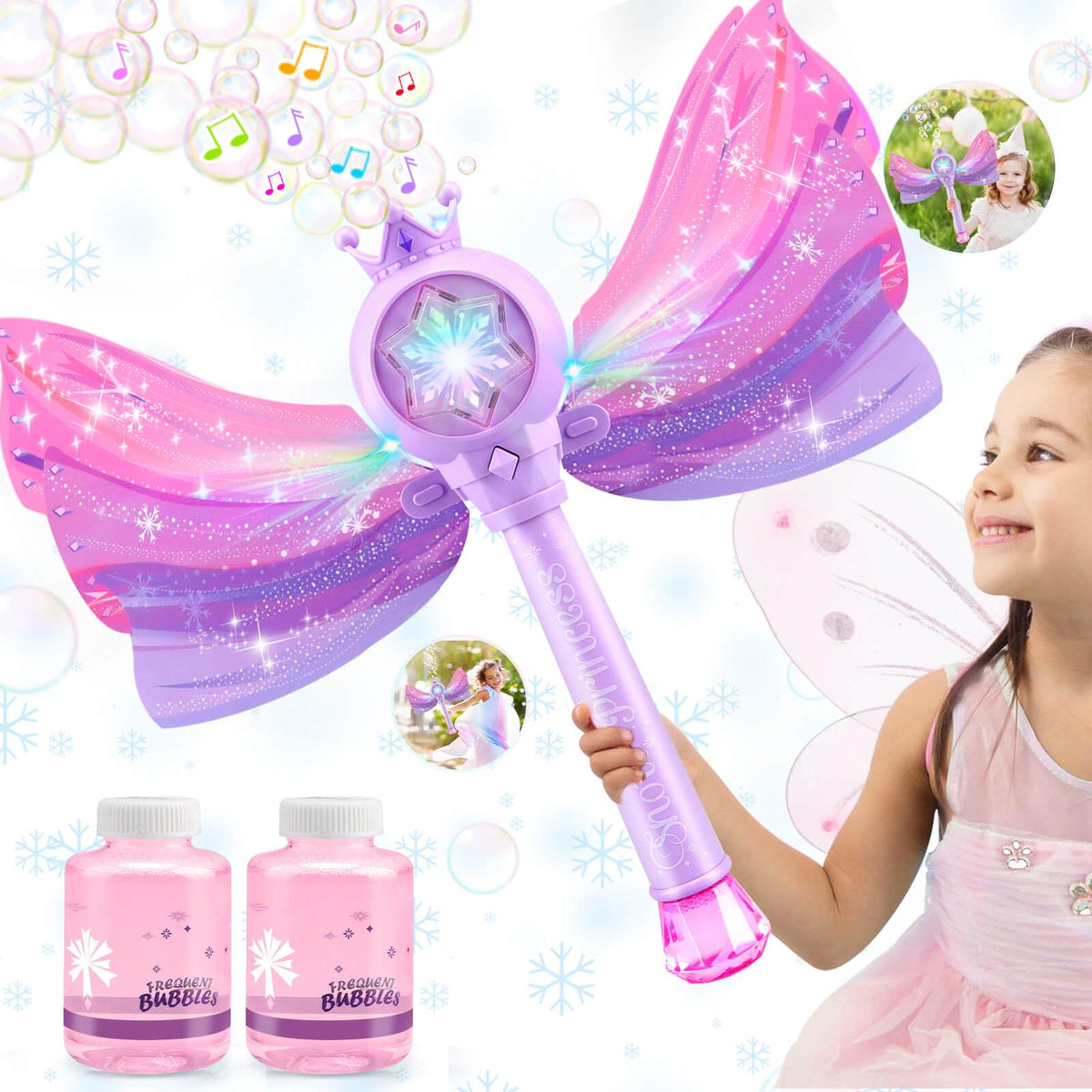 Britik Bubble Wands princess design highlights fairy tale charm for outdoor play.