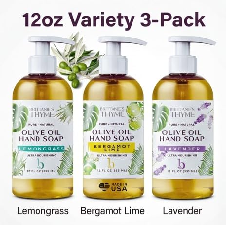 Brittanie's Thyme ingredients label shows organic olive and coconut oils