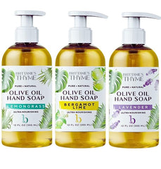 Brittanie's Thyme Bergamot Lime hand soap bottle for daily cleansing and moisturizing