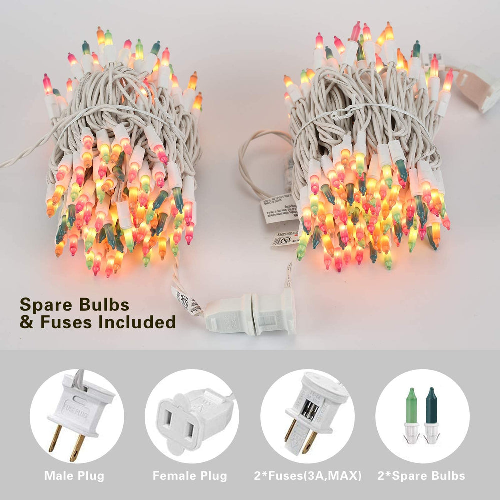 Brizled incandescent pastel bulbs offer a warm vintage ambiance.