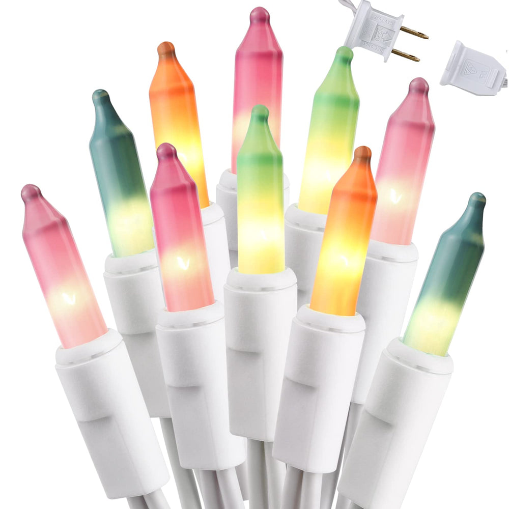 Brizled pastel string lights 150-count brighten Easter indoors with a soft glow.
