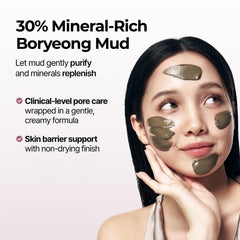 BRMUD Relief Mud Mask with Centella and Tea Tree for soothing hydration.