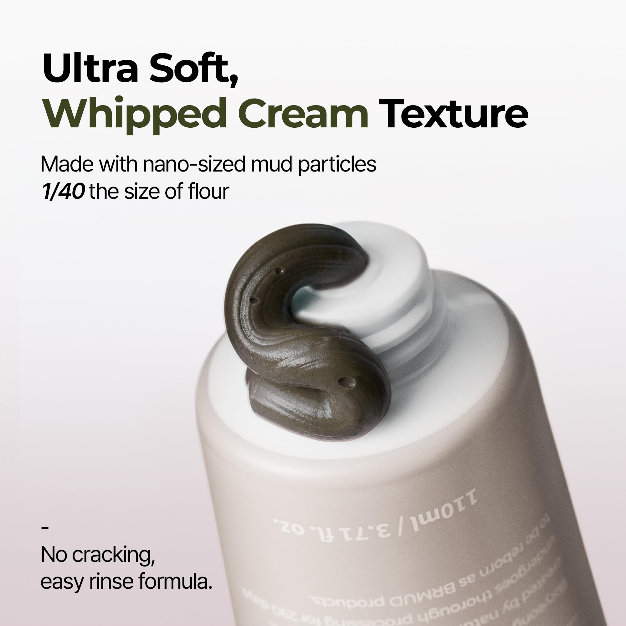BRMUD Relief Mud Mask rinse-off reveals softer, smoother skin after use.