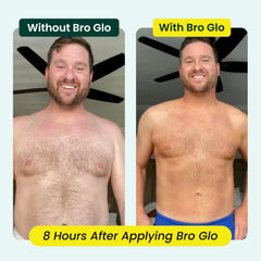 Bro Glo Self Tanner foam on body for even bronze color
