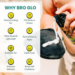 Bro Glo Self Tanner foam drying quickly with no greasy feel
