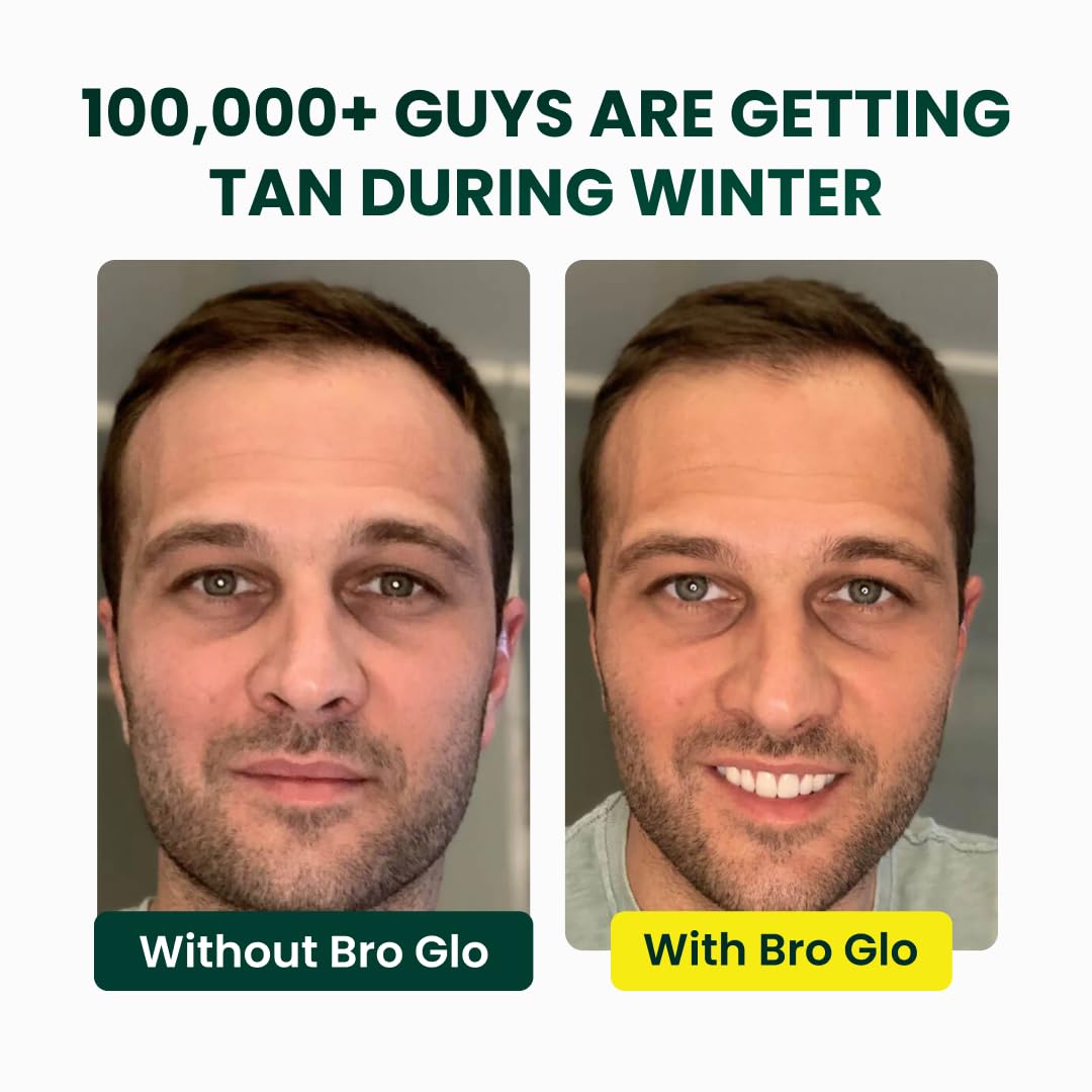Bro Glo self tanner glow result with a natural-looking finish.