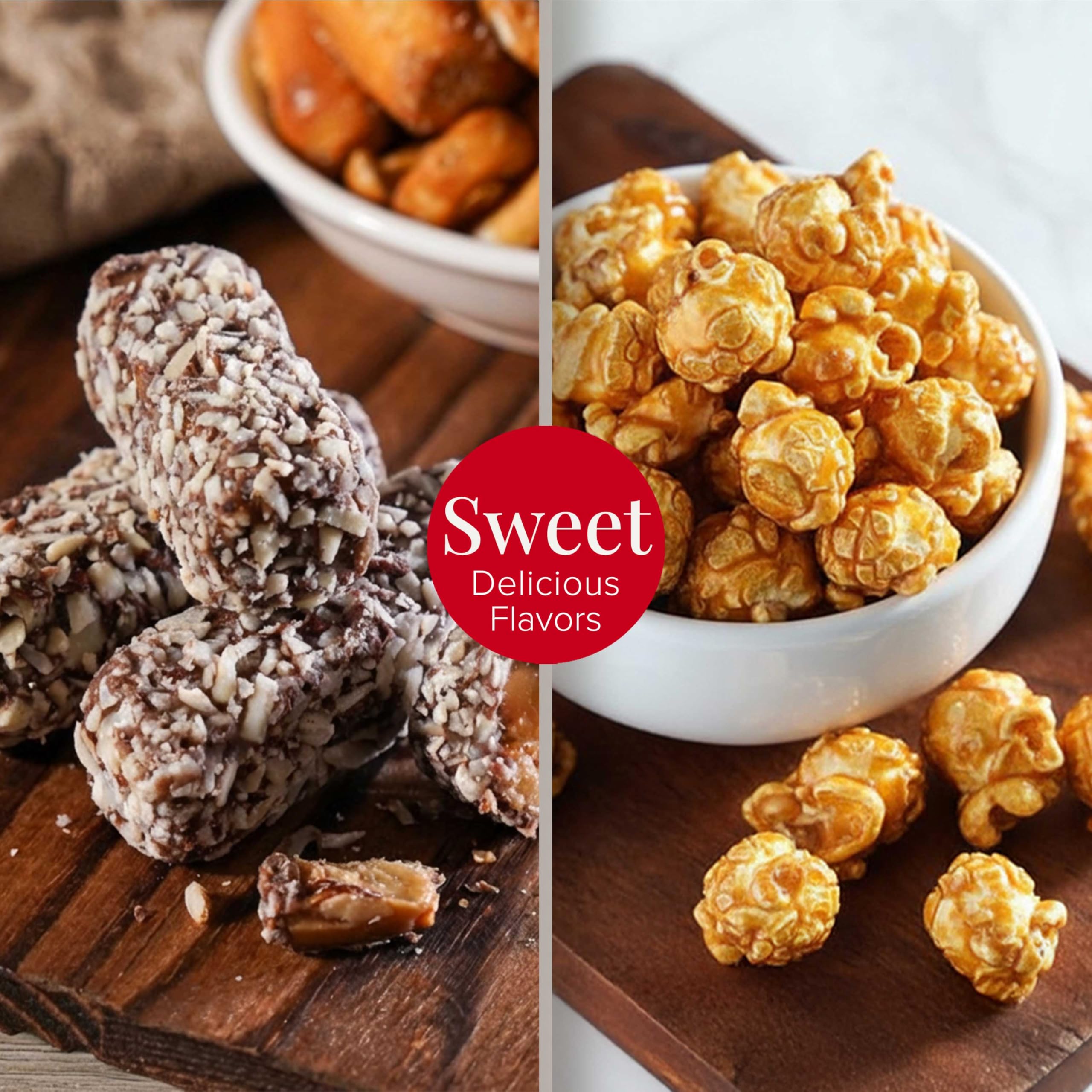 Broadway Basketeers nuts and chocolates offer a tasty sweet and savory contrast.