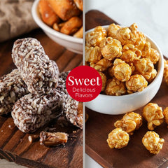 Broadway Basketeers nuts and chocolates offer a tasty sweet and savory contrast.