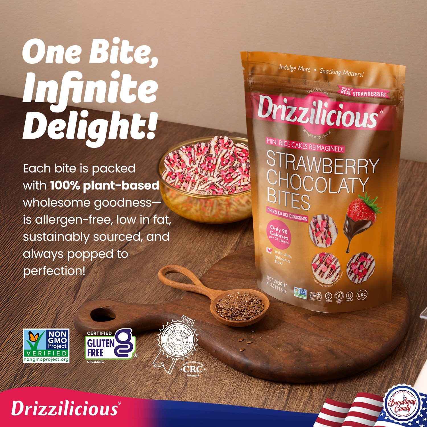 Ingredients label confirms vegan and gluten-free options for mindful snacking.