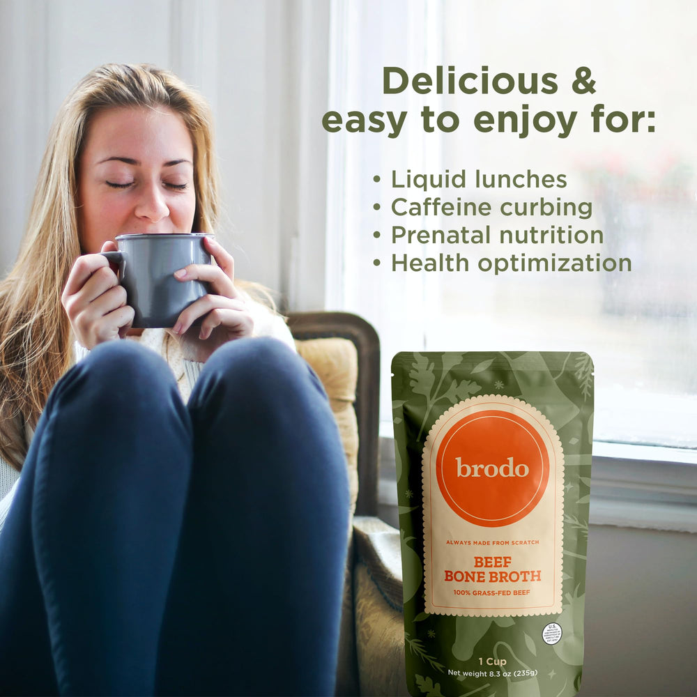 Close-up of clean ingredients on Brodo label for trust and purity