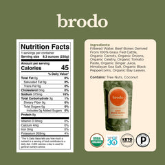 Brodo collagen-rich bone broth being poured into cup for sipping