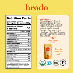 Brodo Deeply Rooted pasture-raised chicken broth bottle ideal for soups and stews