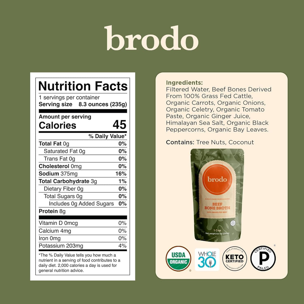 Brodo cup of broth in a mug for a quick, warming beverage.