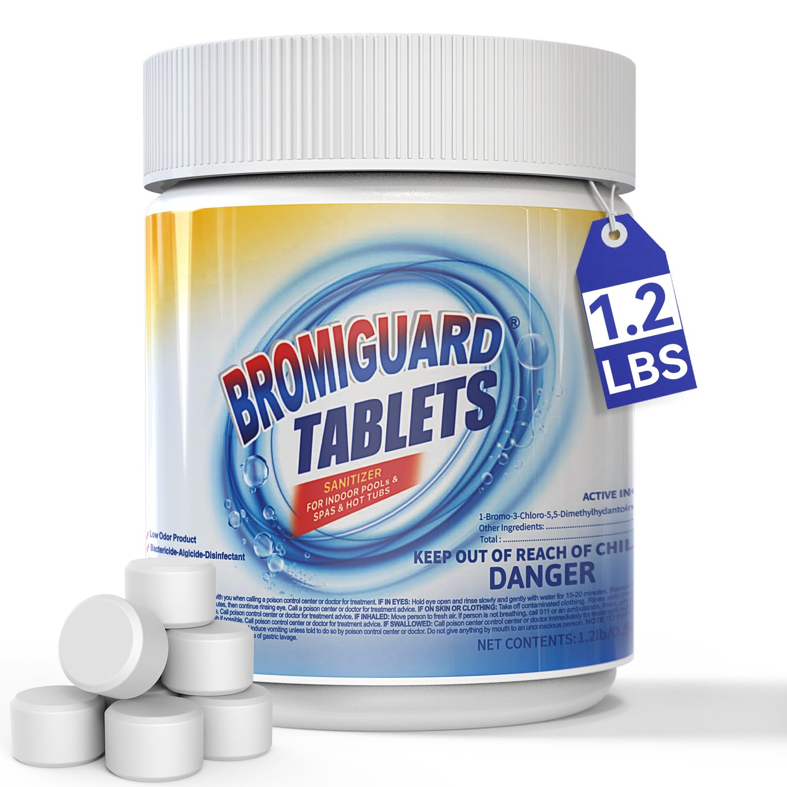 BROMIGUARD 1-inch bromine tablets for spa tubs providing reliable sanitation.
