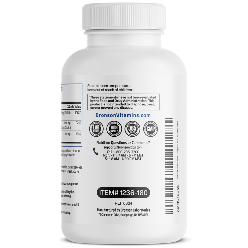Bronson 180-tablet bottle emphasizes high-count packaging for convenient monthly use.