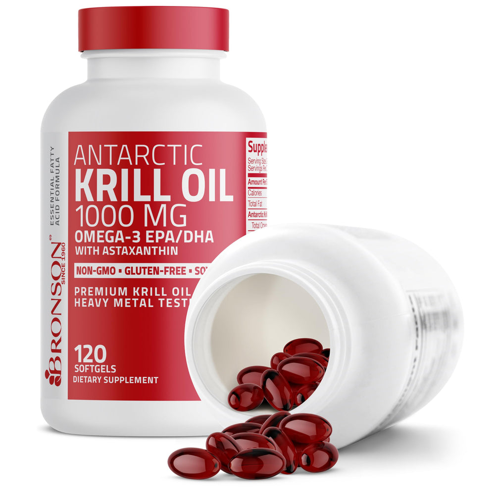Bronson Antarctic Krill Oil 1000 mg per serving on the label.