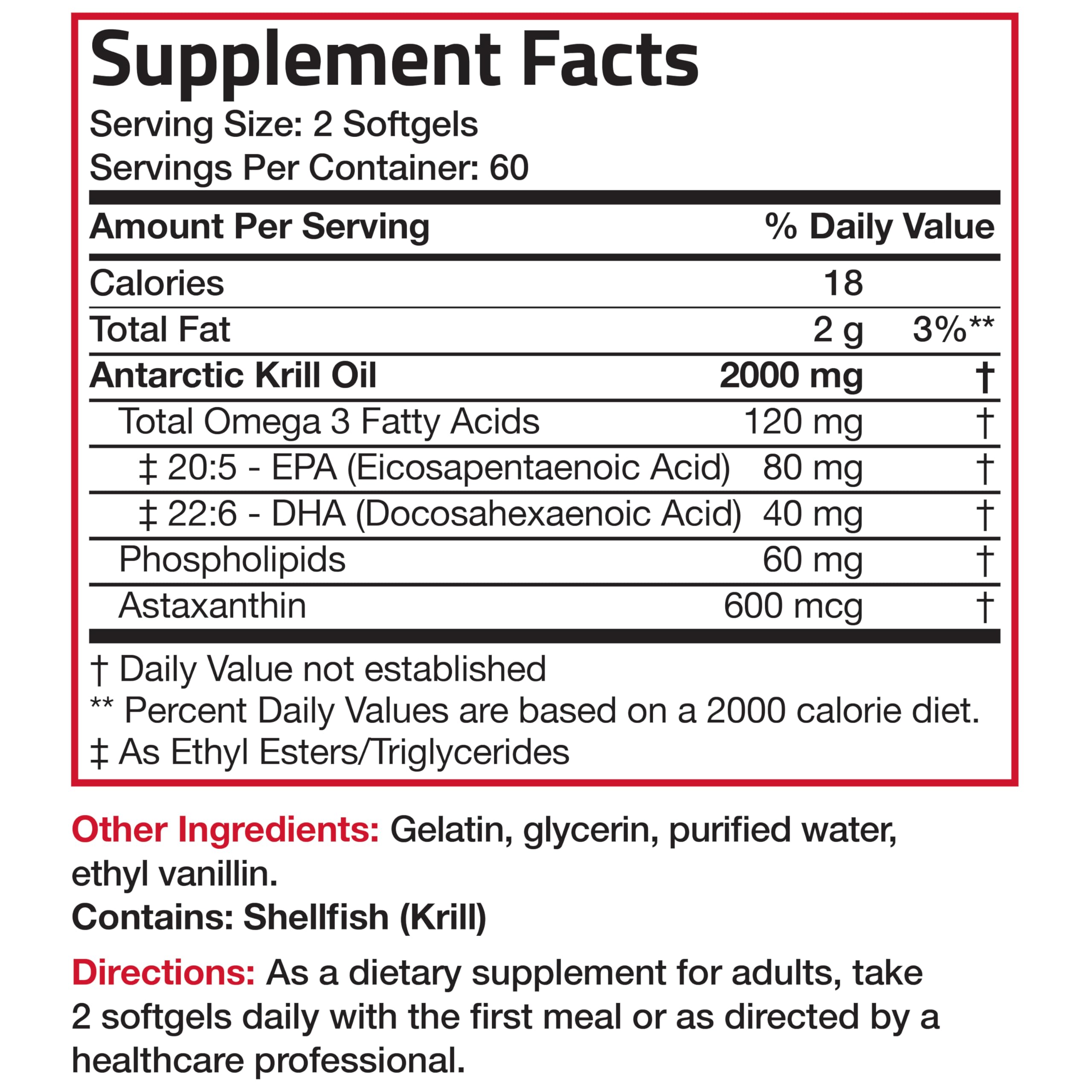 Bronson Antarctic Krill Oil astaxanthin detail emphasizing antioxidant component