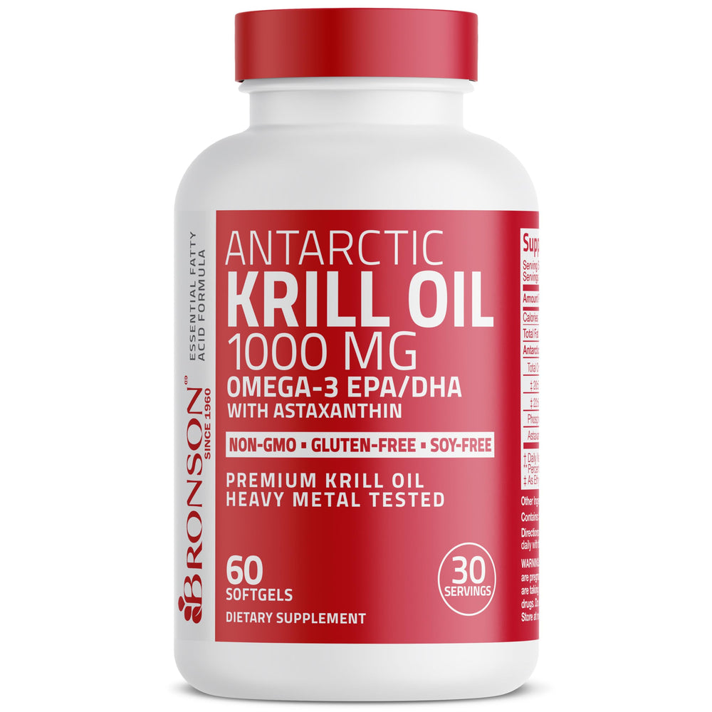 Bronson Antarctic Krill Oil product packaging in retail presentation.