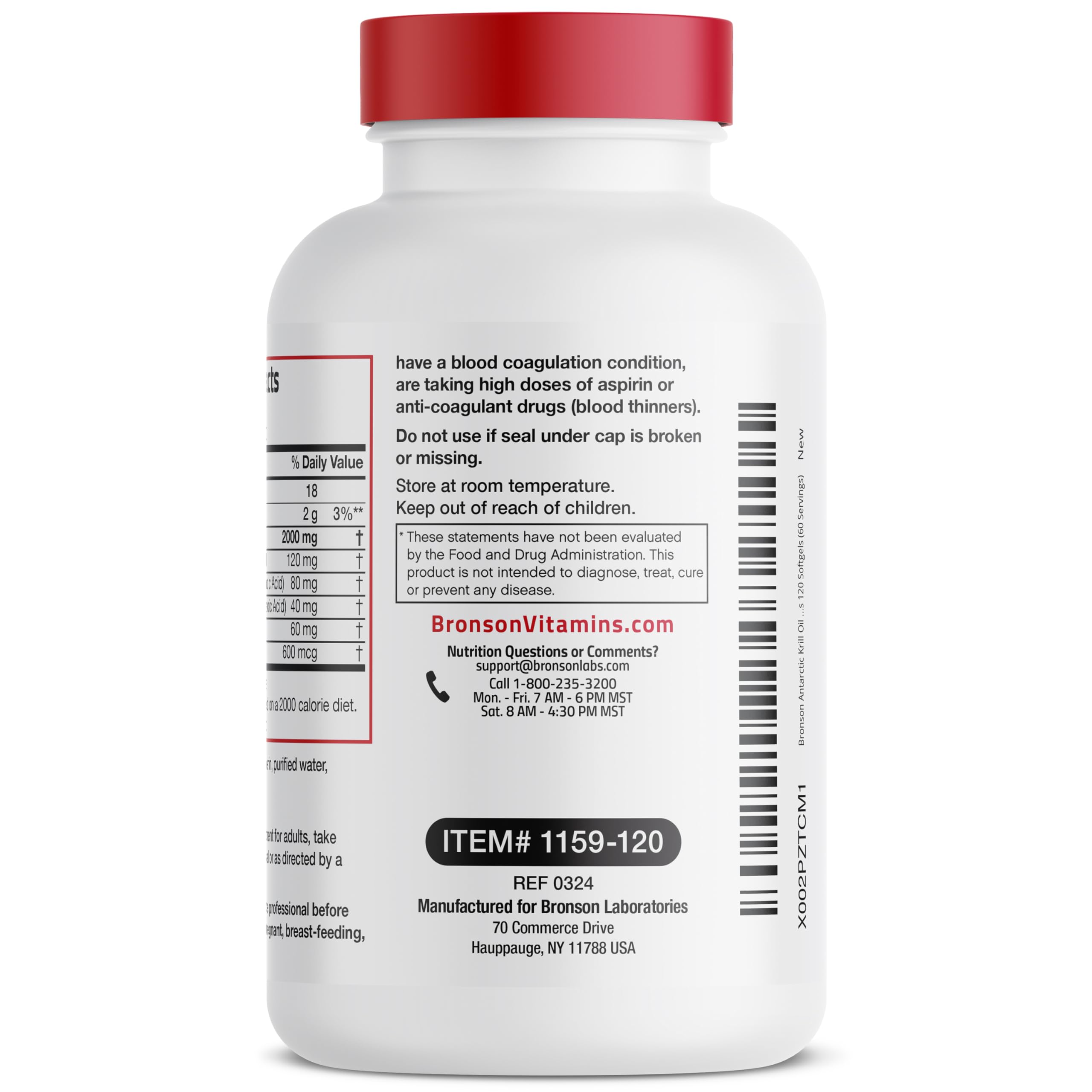 Bronson Antarctic Krill Oil omega-3 EPA/DHA close-up for heart-healthy support