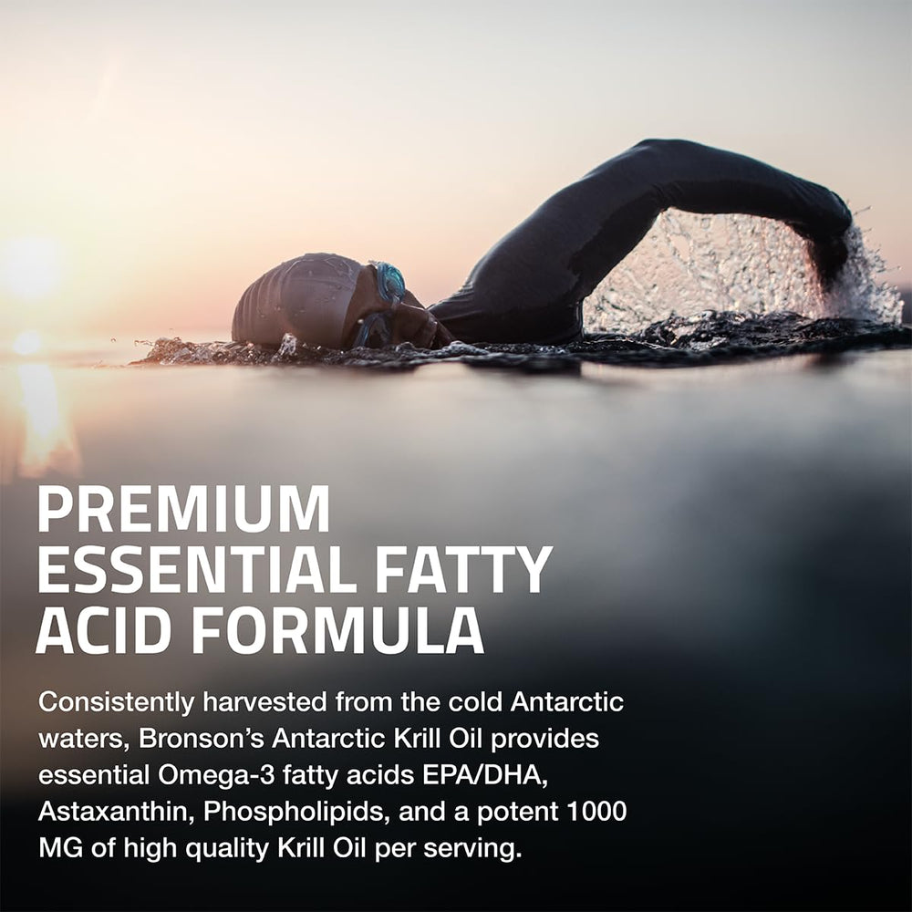 Bronson Antarctic Krill Oil capsules with natural astaxanthin.