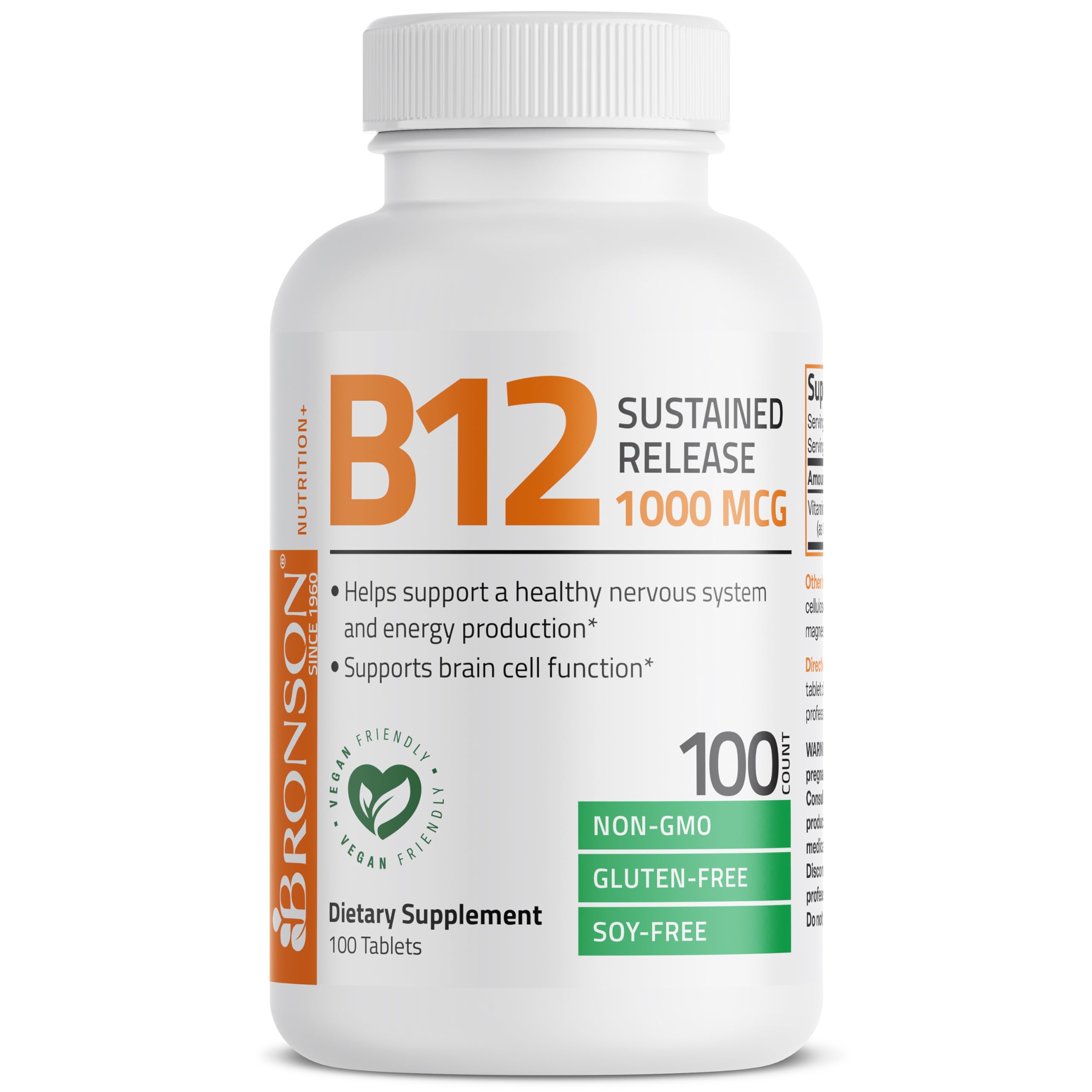 Bronson B12 supports brain and nervous system during daily tasks.