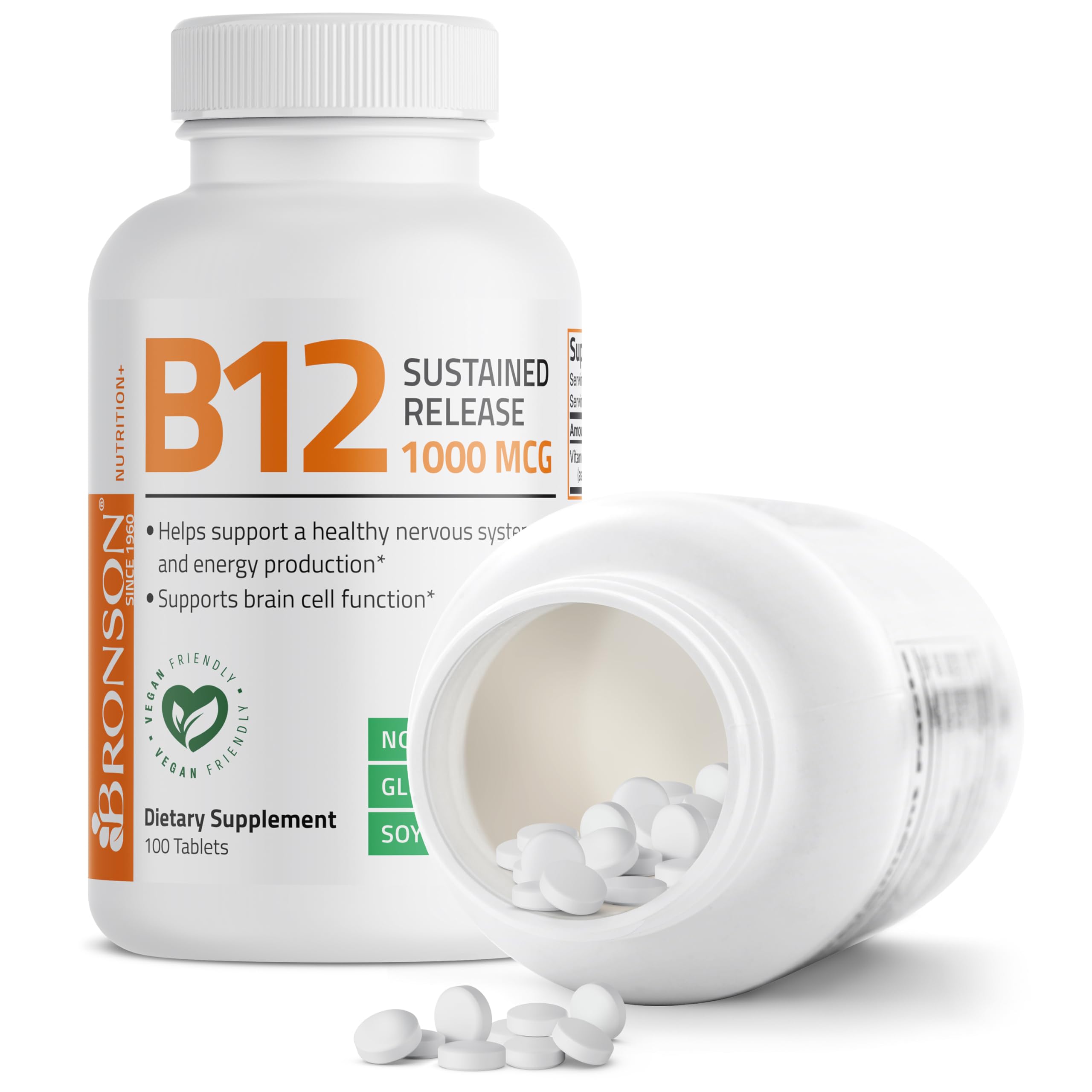 Bronson B12 vegan formula emphasizes plant-based nutrition.
