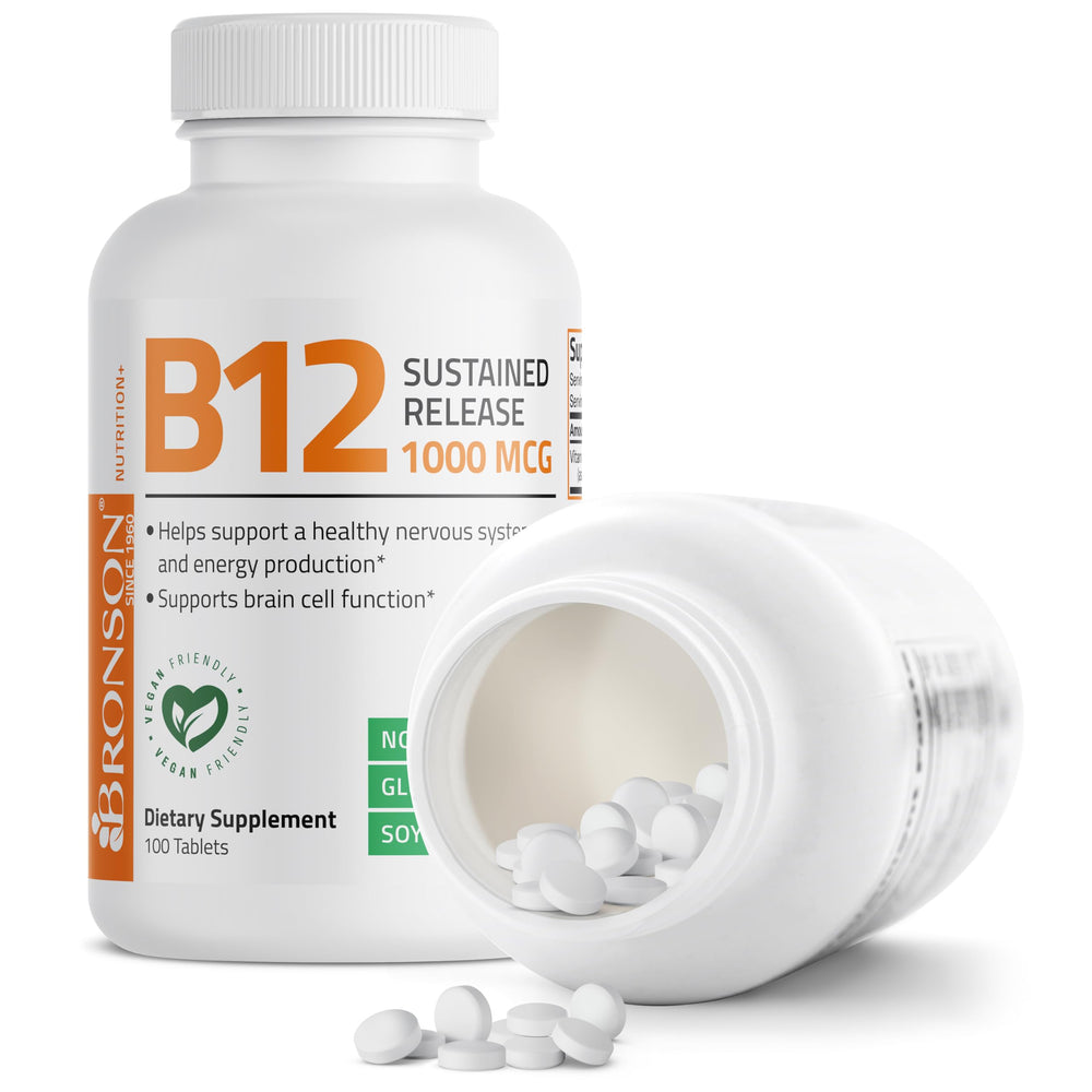 Bronson B12 vegan formula emphasizes plant-based nutrition.