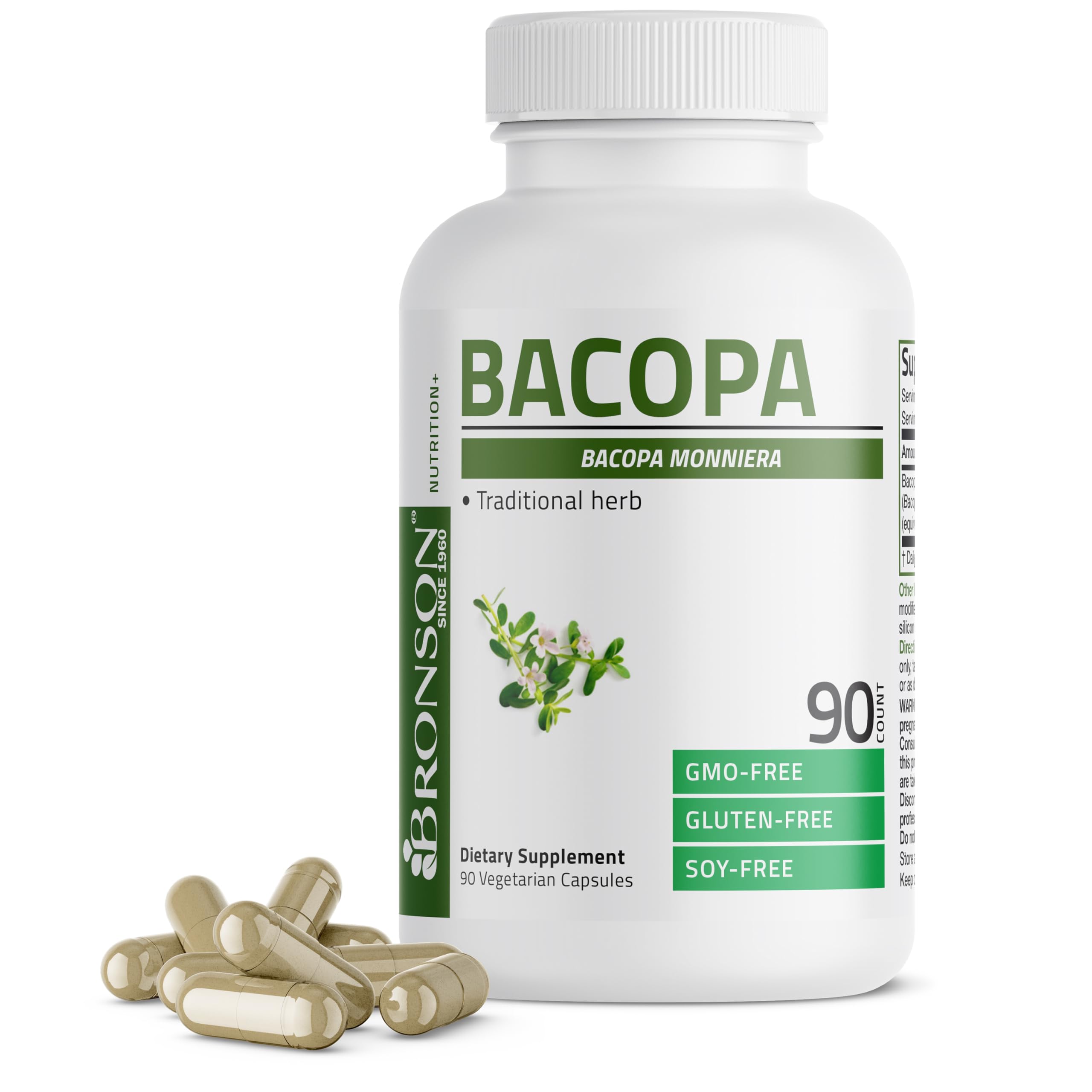 Bronson Bacopa bottle label clearly displays product name and branding for quick recognition.