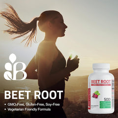 Close-up of Bronson Beet Root Extra Strength tablets for easy dosing.