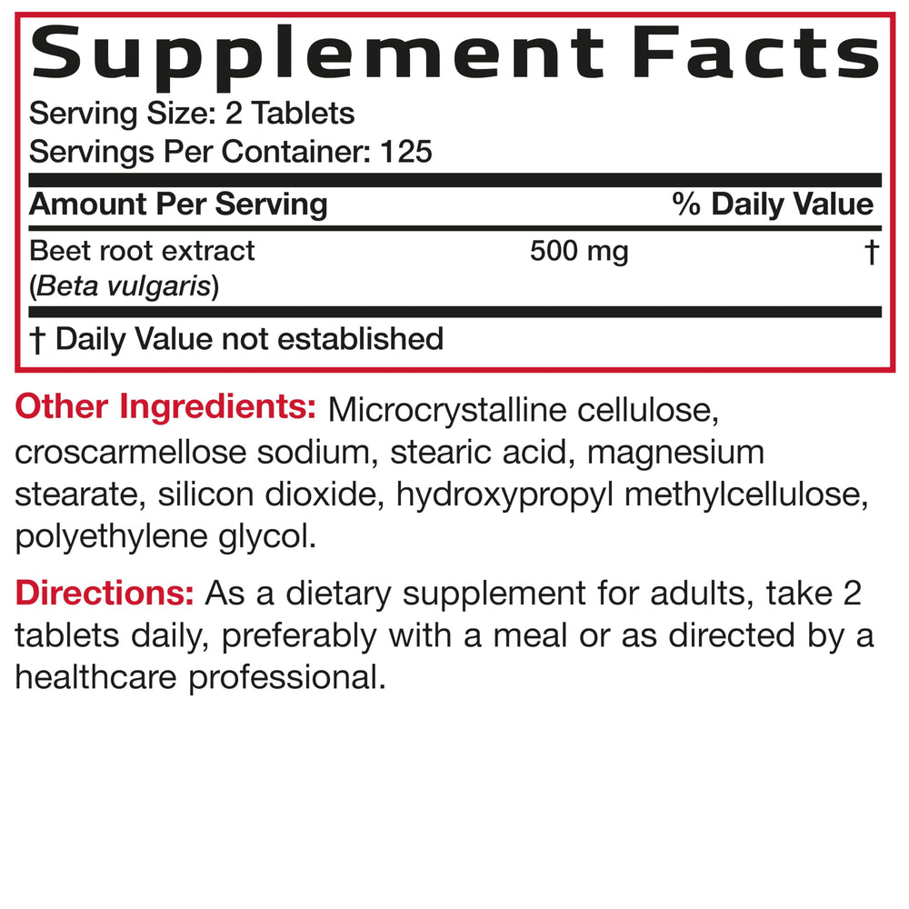 Bronson Beet Root tablets suggesting potential heart-support benefits.